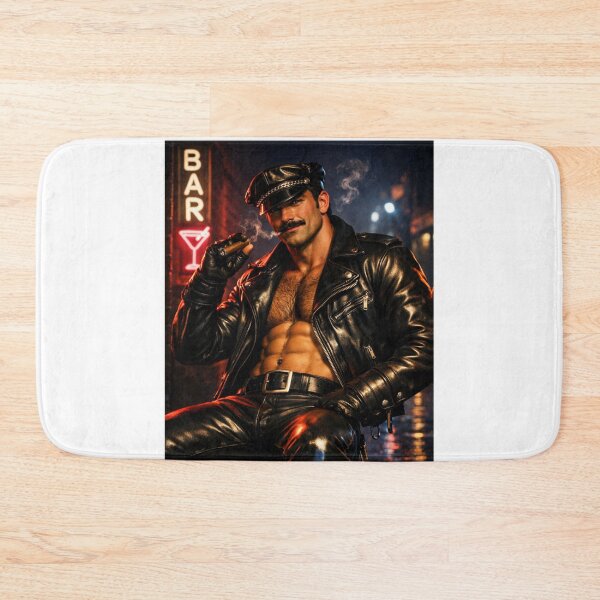 Item preview, Gay Leather Bar Cigar Smoking Daddy Berlin Leder Pride Graphic Design designed and sold by ItsAKinkThing.
