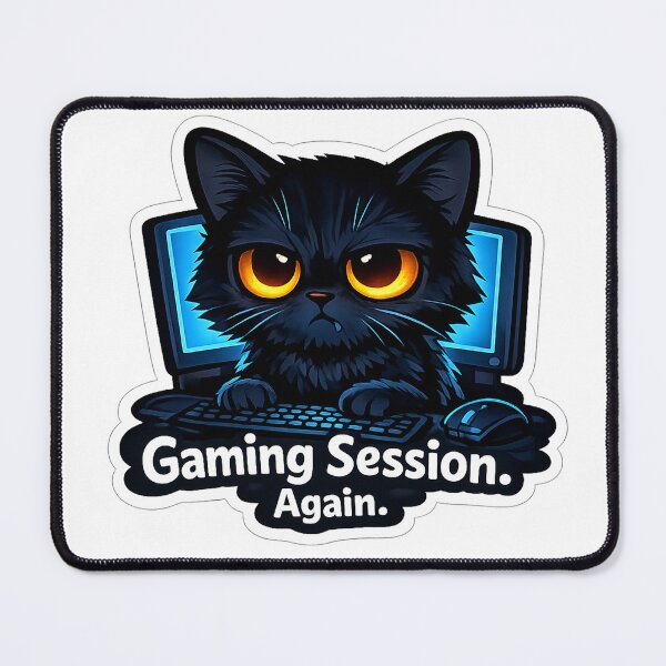 Item preview, 3AM Gaming Cat Sticker | Cozy Gamer Kawaii Cat Decal designed and sold by CozyNekoClub.