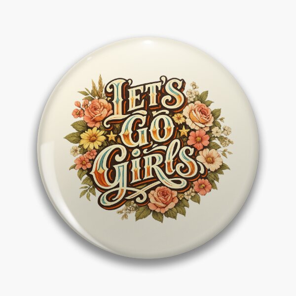 Item preview, Let's Go Girls, Retro Vintage Floral designed and sold by graphic-genie.