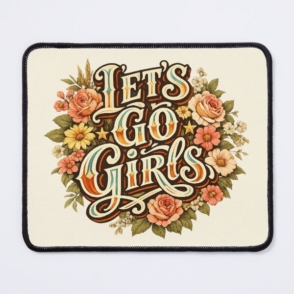 Item preview, Let's Go Girls, Retro Vintage Floral designed and sold by graphic-genie.