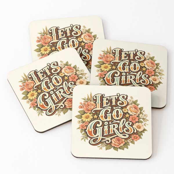 Item preview, Let's Go Girls, Retro Vintage Floral designed and sold by graphic-genie.