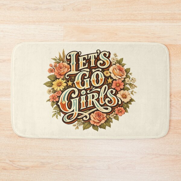 Item preview, Let's Go Girls, Retro Vintage Floral designed and sold by graphic-genie.