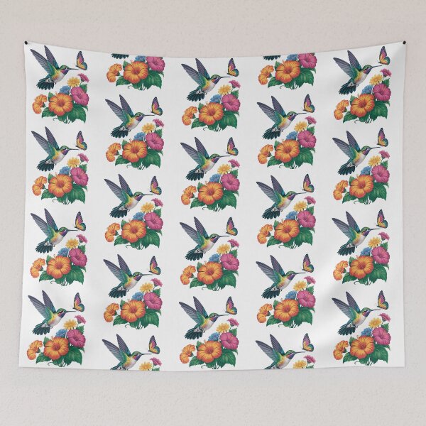 Item preview, Floral Humming Bird Flowers  designed and sold by QuiteOrbit.