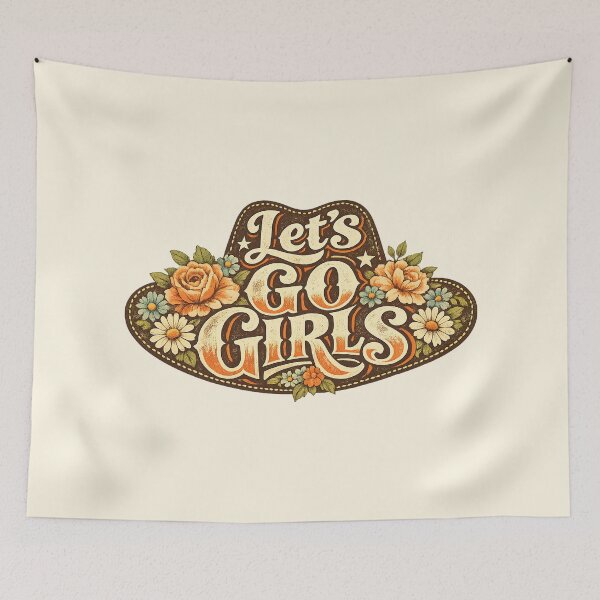Item preview, Let's Go Girls, Retro Vintage Floral designed and sold by graphic-genie.
