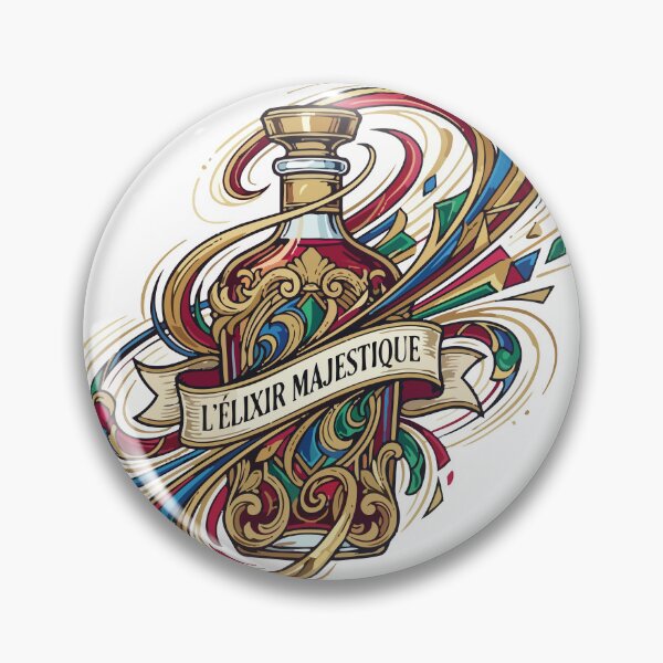 Item preview, Vintage Royal Elixir Majestic Bottle Art - Art Nouveau Magic Potion Illustration L'Elixir Majestique Print Fantasy Alchemy Sticker designed and sold by BestChoiceService.