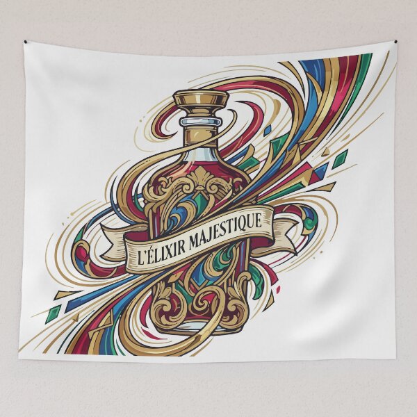 Item preview, Vintage Royal Elixir Majestic Bottle Art - Art Nouveau Magic Potion Illustration L'Elixir Majestique Print Fantasy Alchemy Sticker designed and sold by BestChoiceService.