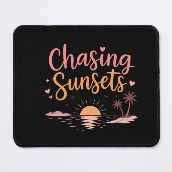 Item preview, Chasing Sunsets Cute Travel Quote Design | Beach Sunset Aesthetic Typography Sticker designed and sold by Sanika arts .