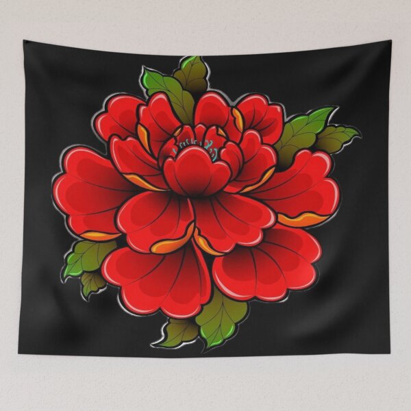 Item preview, red flower designed and sold by ViaARTfactory.