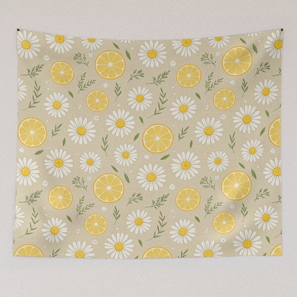 Item preview, Lemon and Daisy Floral Pattern | Sunny Citrus Meadow Aesthetic | Bohemian Lemon Flower Garden | Cute Lemon Daisy Cottagecore | Retro Summer Fruit Pattern | Fresh Citrus Floral Print designed and sold by VivaFy.