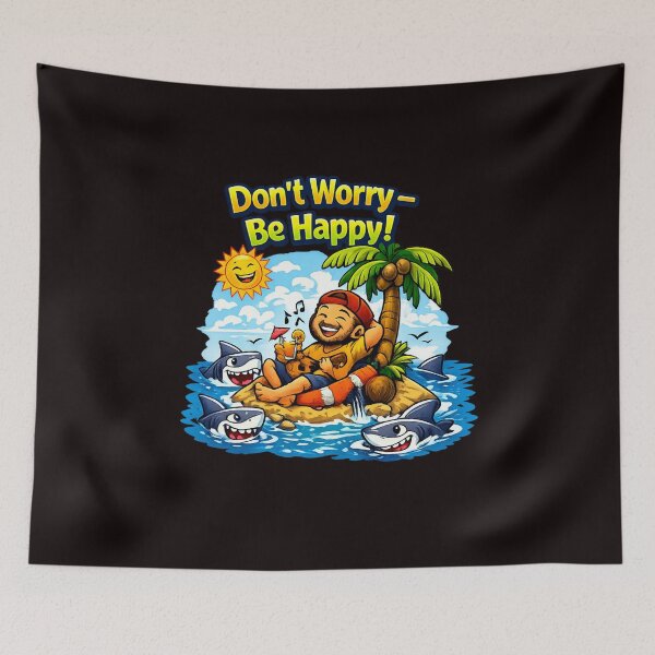 Item preview, Don’t Worry — Be Happy! Tropical Chill Cartoon designed and sold by ivodanivan.