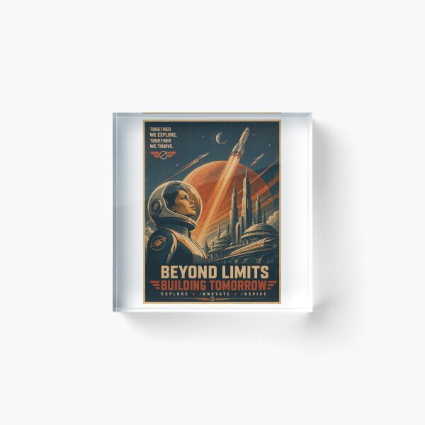 Item preview, Beyond Limits Building Tomorrow – Retro Futuristic Space designed and sold by Fleetwood1994.