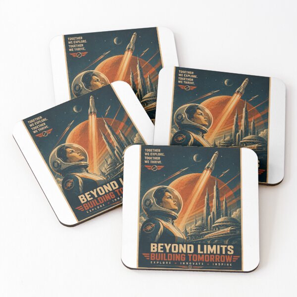Item preview, Beyond Limits Building Tomorrow – Retro Futuristic Space designed and sold by Fleetwood1994.