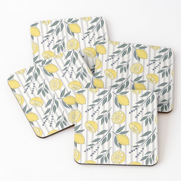Item preview, Lemon and Lavender Stripe Pattern | Fresh Citrus Garden Aesthetic | Vintage Lemon Grove Design | Boho Lemon and Herb Print | Sunny Mediterranean Lemon Stripe | Retro Citrus Botanical Pattern designed and sold by VivaFy.