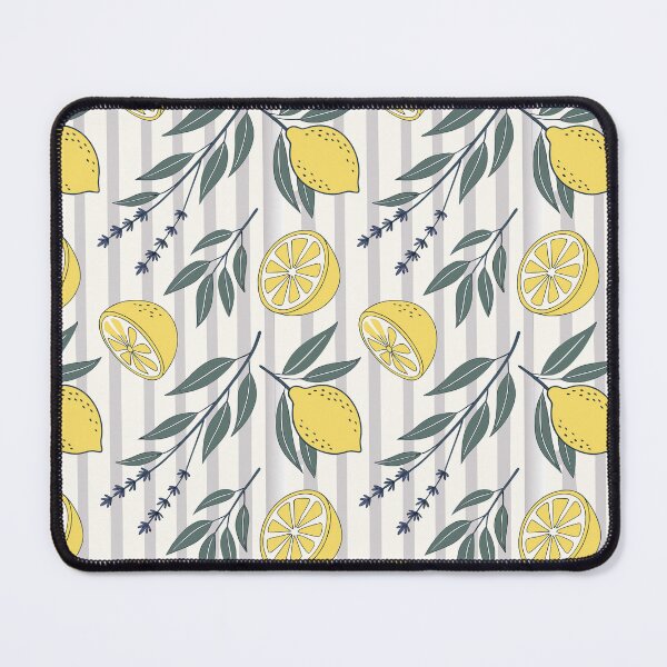 Item preview, Lemon and Lavender Stripe Pattern | Fresh Citrus Garden Aesthetic | Vintage Lemon Grove Design | Boho Lemon and Herb Print | Sunny Mediterranean Lemon Stripe | Retro Citrus Botanical Pattern designed and sold by VivaFy.