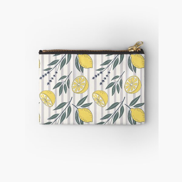 Item preview, Lemon and Lavender Stripe Pattern | Fresh Citrus Garden Aesthetic | Vintage Lemon Grove Design | Boho Lemon and Herb Print | Sunny Mediterranean Lemon Stripe | Retro Citrus Botanical Pattern designed and sold by VivaFy.