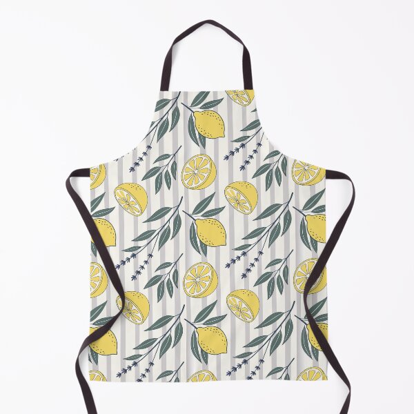 Item preview, Lemon and Lavender Stripe Pattern | Fresh Citrus Garden Aesthetic | Vintage Lemon Grove Design | Boho Lemon and Herb Print | Sunny Mediterranean Lemon Stripe | Retro Citrus Botanical Pattern designed and sold by VivaFy.
