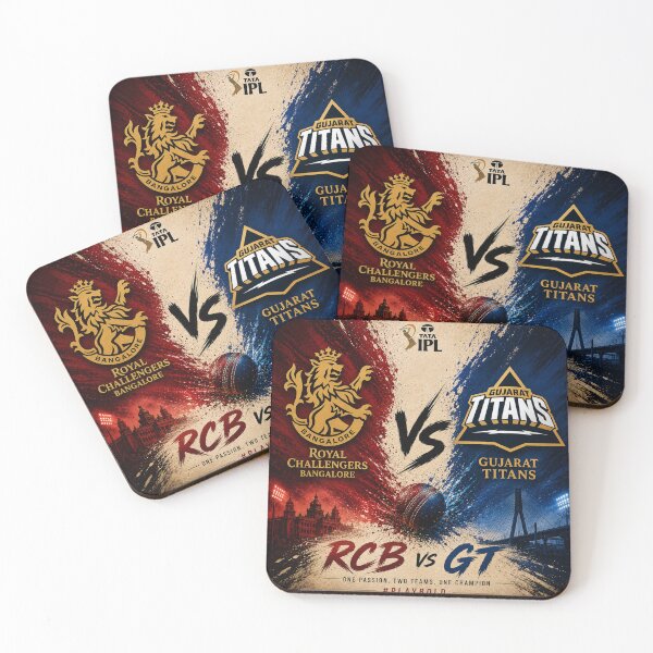 Item preview, Royal Challengers Bangalore vs Gujarat Titans – IPL Rivalry art designed and sold by Crick-Art.