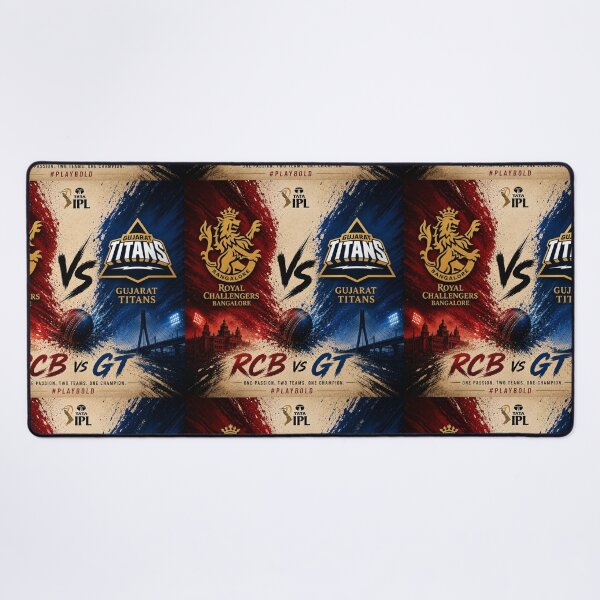 Item preview, Royal Challengers Bangalore vs Gujarat Titans – IPL Rivalry art designed and sold by Crick-Art.