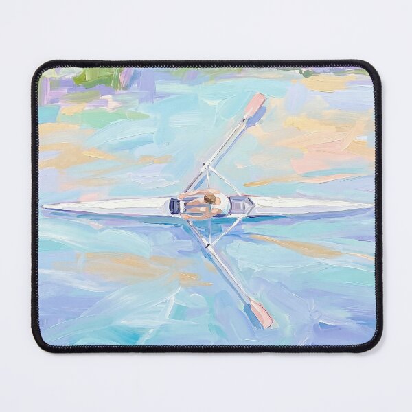 Item preview, Single Scull on River Aerial Rowing Abstract  designed and sold by Pastelle Art.