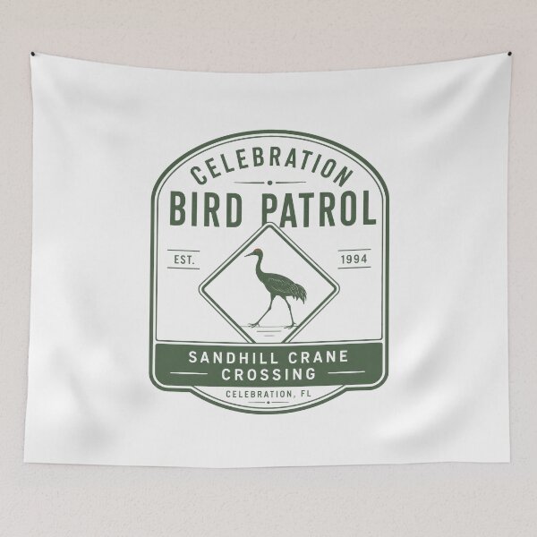 Item preview, Celebration, Florida Bird Patrol Sandhill Crane Crossing Sign designed and sold by pixiedustpaint.