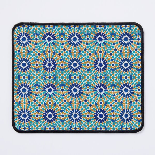 Item preview, Moroccan Geometric Blue and Gold Zellij Pattern designed and sold by SplashTastic.