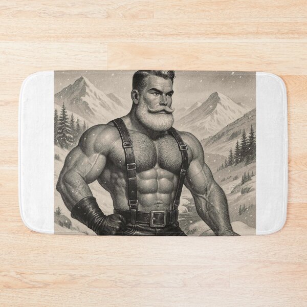 Item preview, Gay Leather Christmas In July Australia Fistful of Snow Lumberjack Daddy Christmas Graphic Design designed and sold by ItsAKinkThing.