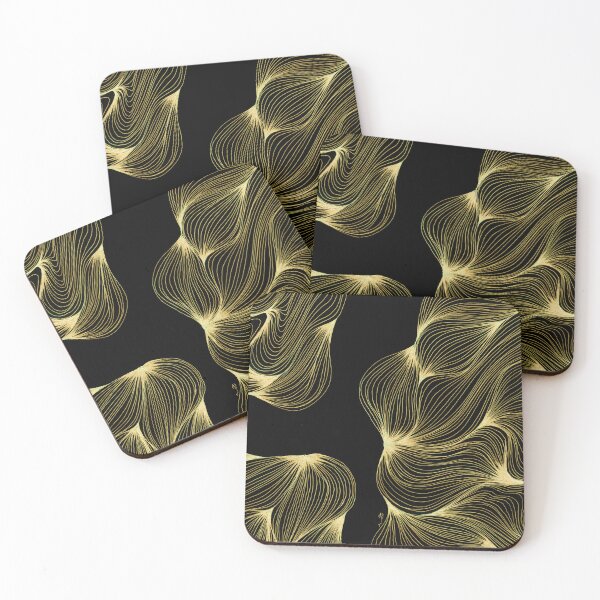 Item preview, Gold Flowing Lines — Art Deco Black and Gold Wall Art designed and sold by SaharArtwork.