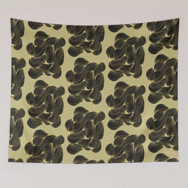 Item preview, Gold Flowing Lines — Art Deco Black and Gold Wall Art designed and sold by SaharArtwork.