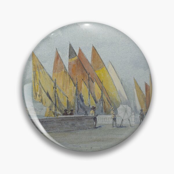 Item preview, Colorful Sailboats Docked at Sunset, Vintage Watercolor designed and sold by Ariadne-Creates.