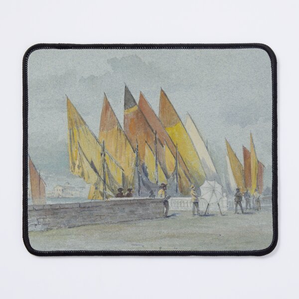 Item preview, Colorful Sailboats Docked at Sunset, Vintage Watercolor designed and sold by Ariadne-Creates.