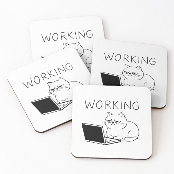 Item preview, Working Cat | Funny Grumpy Cat  designed and sold by Crestly Creatives .