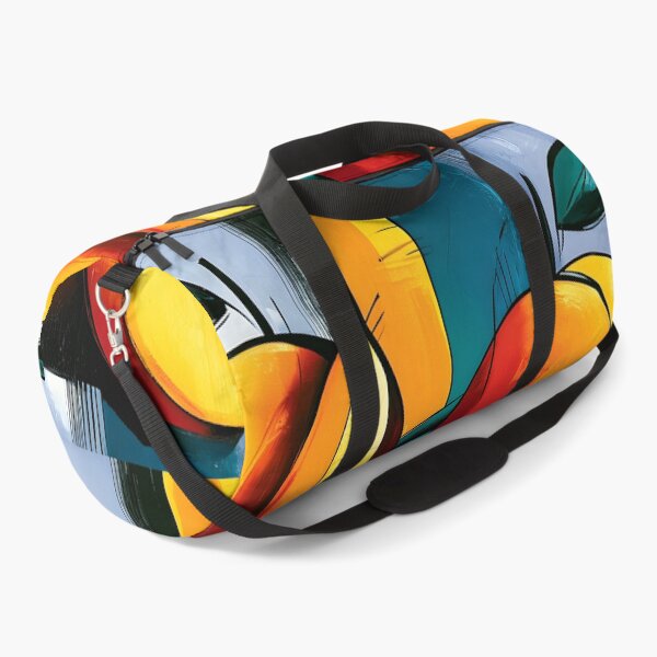 Item preview, Peaches in Geometric Bloom - Vibrant Fruit and Leaves Shaped by Bold Color and Abstract Design designed and sold by OlfactoART Studio.