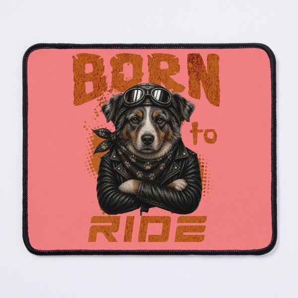 Item preview, Australian Shepherd Biker Design – Born To Ride Funny Motorcycle Australian Shepherd Gift designed and sold by PixelsPaws.