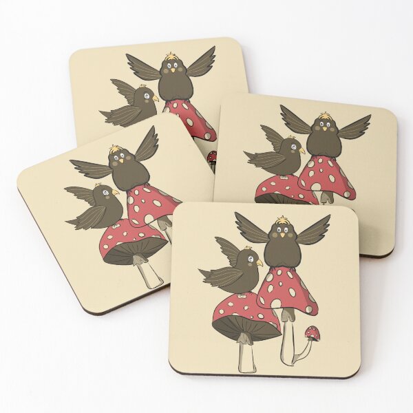Item preview, Enchanted birds and mushrooms designed and sold by Fiorart Studio .