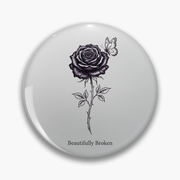 Item preview, Beautifully Broken Vintage Dark Rose and Butterfly Illustration designed and sold by Ortsas.