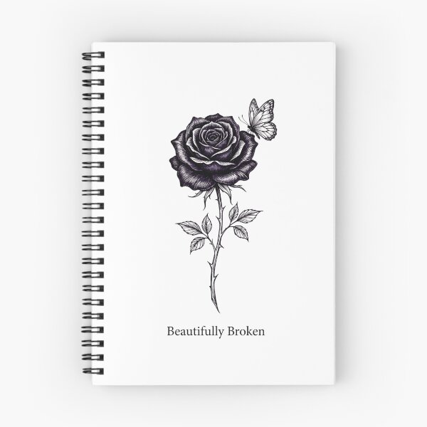 Item preview, Beautifully Broken Vintage Dark Rose and Butterfly Illustration designed and sold by Ortsas.
