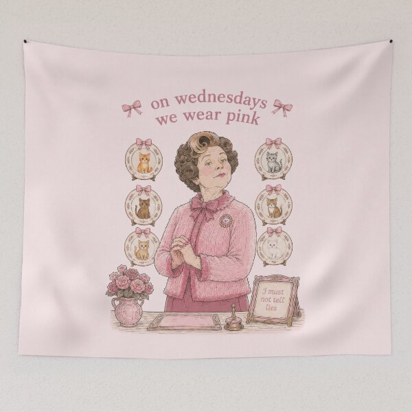 Item preview, Wednesdays We Wear Pink Cat Lady (Dolores) designed and sold by pixiedustpaint.