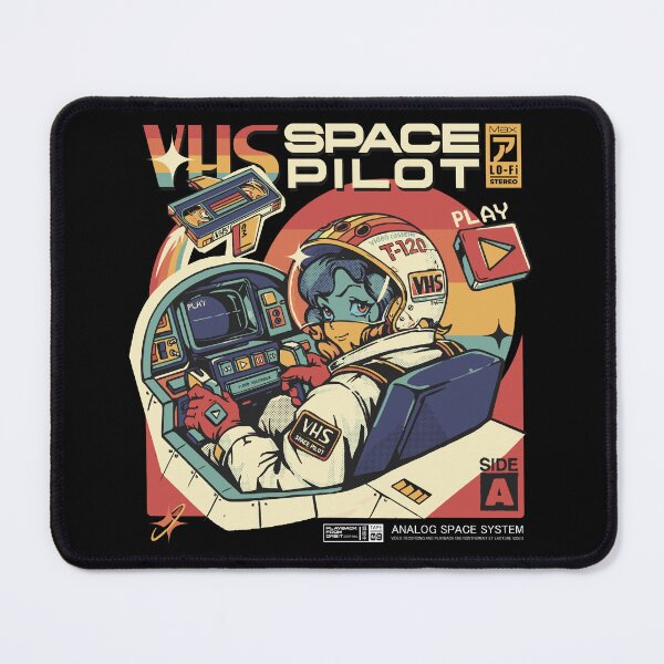 Item preview, VHS Space Pilot – Retro Analog Astronaut Cockpit Art | Lo-Fi Sci-Fi Illustration designed and sold by Cataverse.