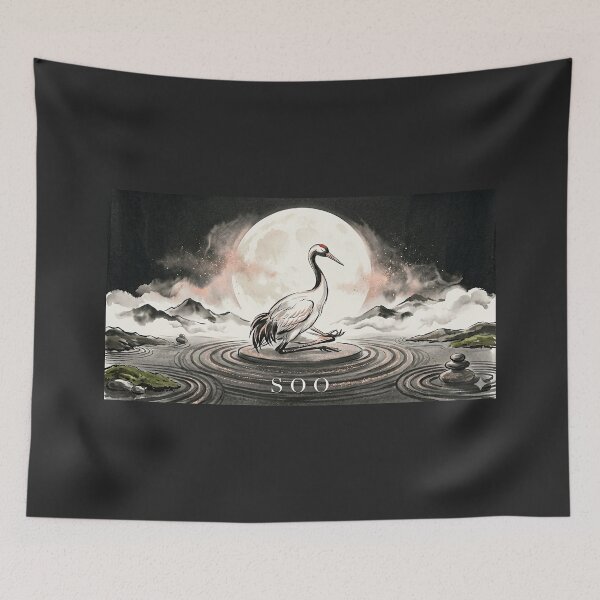 Item preview, Copy of Zen Moon Reflection: Meditation Crane in Stone Garden designed and sold by SOOstudio73.