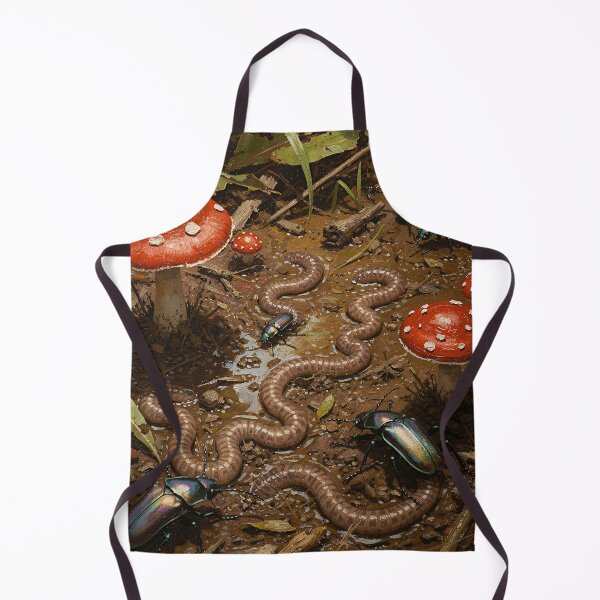 Item preview, Enchanted Forest Floor Wildlife Illustration  Mushrooms, Beetles & Earthworms designed and sold by cr6zym1nd.