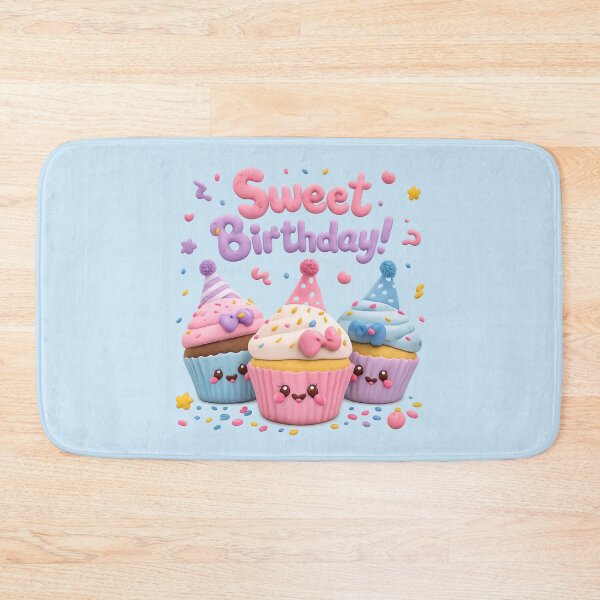 Item preview, Kawaii Cupcake Birthday Party | Cute 3D Pastel Dessert Art designed and sold by Moons Studio.