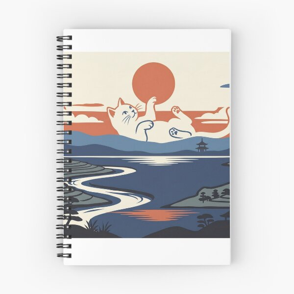 Item preview, Cat Playing with Sun Japanese Woodblock Print Style designed and sold by Shirt-Otakus.