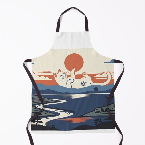 Item preview, Cat Playing with Sun Japanese Woodblock Print Style designed and sold by Shirt-Otakus.