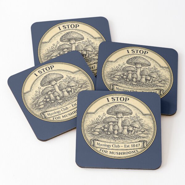 Item preview, I Stop for Mushrooms Mycology Club Vintage Badge designed and sold by CalmCapy Co.