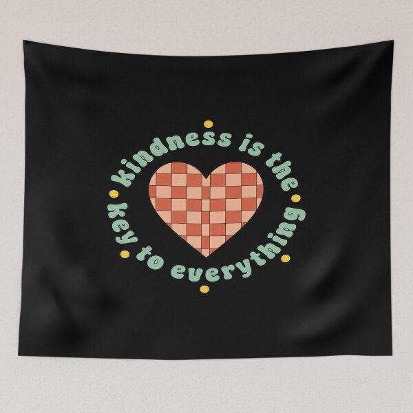 Item preview, Kindness Is the Key Retro Heart Design • Positive Quote Aesthetic • Feel‑Good Motivational Art designed and sold by Bright Nest Studio.