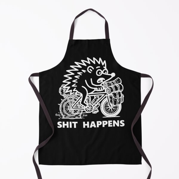 Item preview, Shit Happens Funny Bikepacking Hedgehog Gravel Bike T-Shirt designed and sold by The Bold Line Studio.
