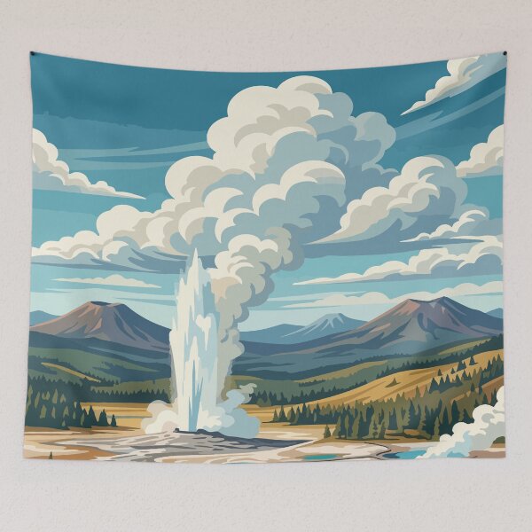 Item preview, Yellowstone National Park USA Travel Vintage designed and sold by RareDeerArt.