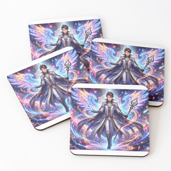 Item preview, A mastermind standing confidently in the center of a vibrant, colorful cosmic background. designed and sold by VoidBearer03.