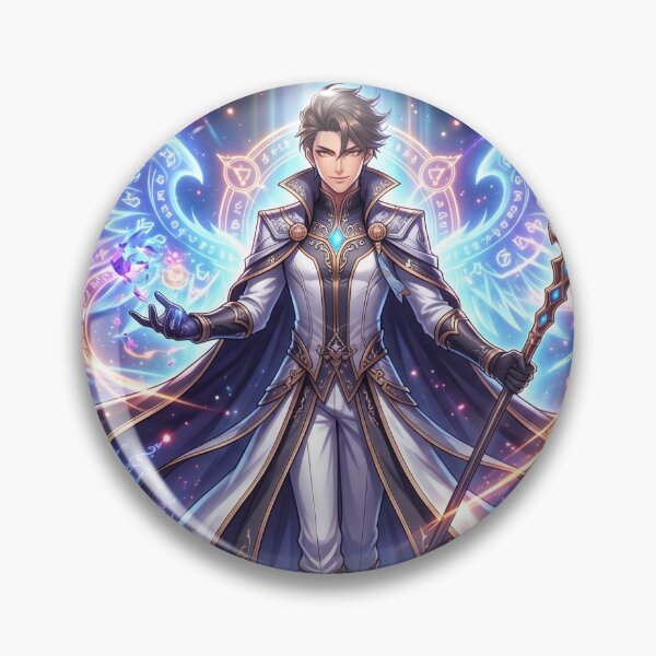 Item preview, A mastermind standing confidently in the center of a vibrant, colorful cosmic background. designed and sold by VoidBearer03.