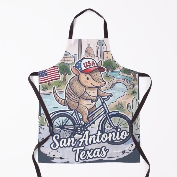 Item preview, San Antonio Texas Bicycling Armadillo Cute Cyclist Skyline designed and sold by HowToCanadian.